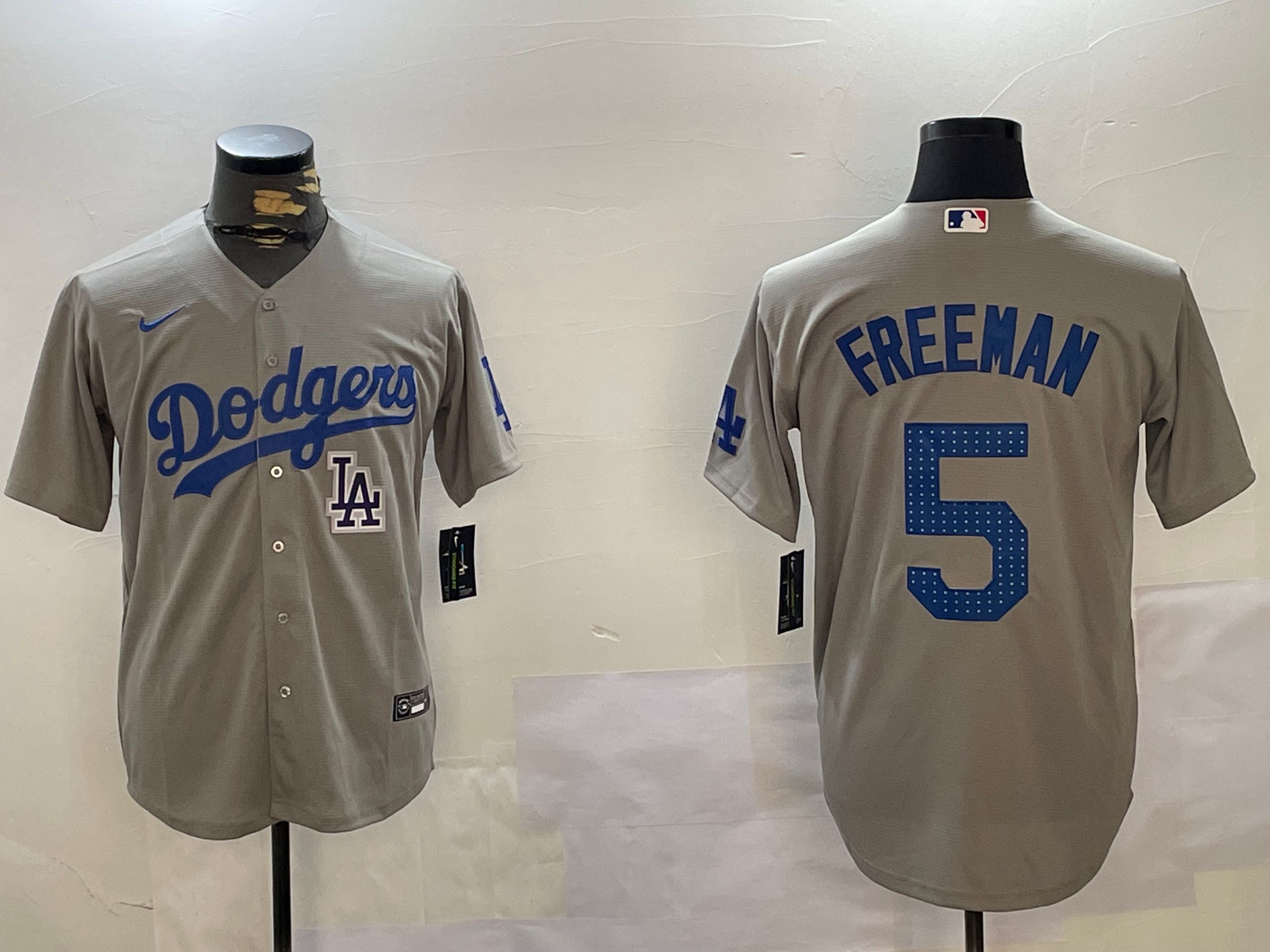 Men Los Angeles Dodgers #5 Freeman Grey Game 2024 Nike MLB Jersey style 12165